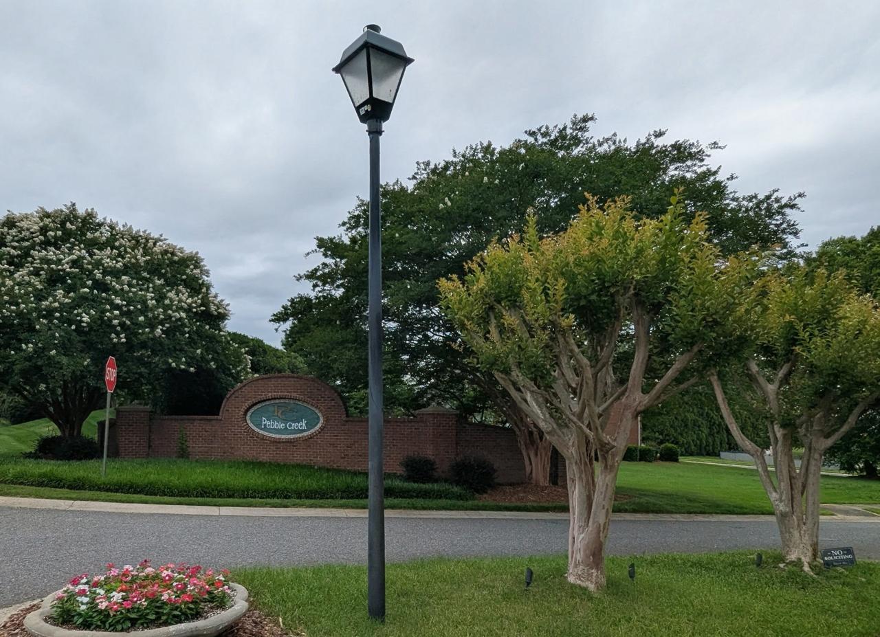 Pebble Creek neighborhood entrance